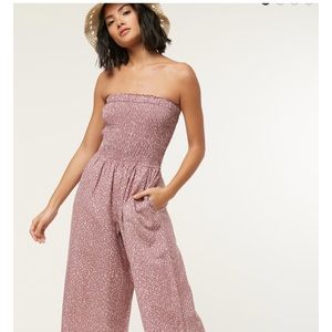 NWT O’NEILL polka dot strapless cropped jumpsuit